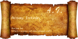Acsay István névjegykártya