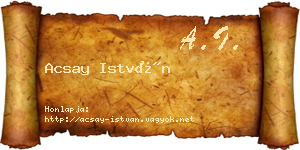 Acsay István névjegykártya