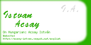 istvan acsay business card